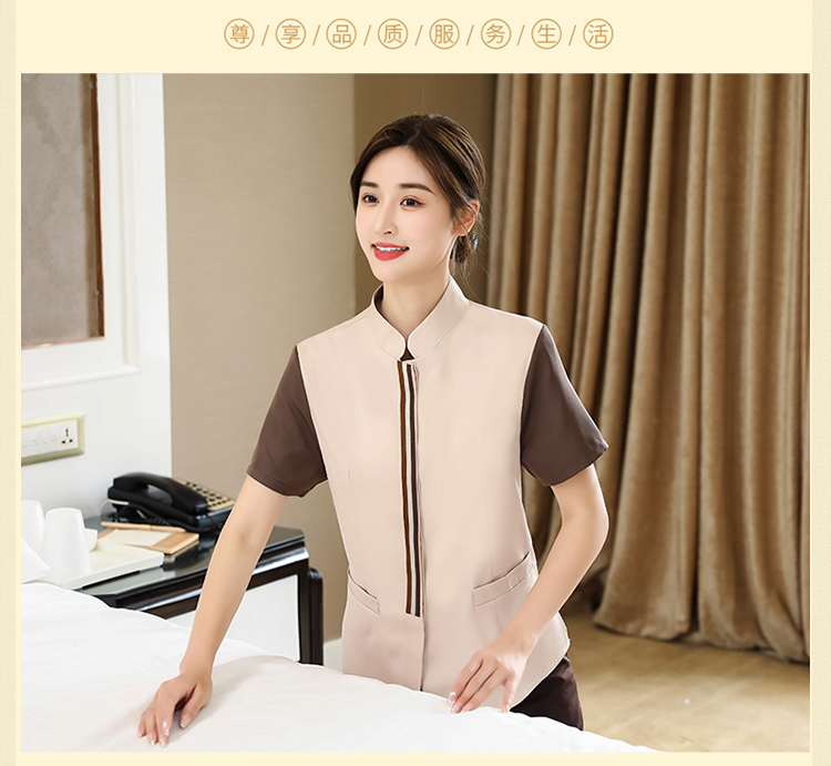 Three-color ribbon cleaner short-sleeved top H14-L004 female