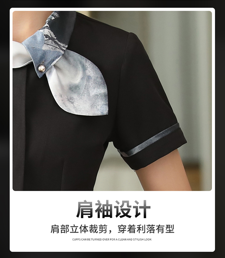 Rabbit collar waiter work clothes women tops H02-22LY011-015