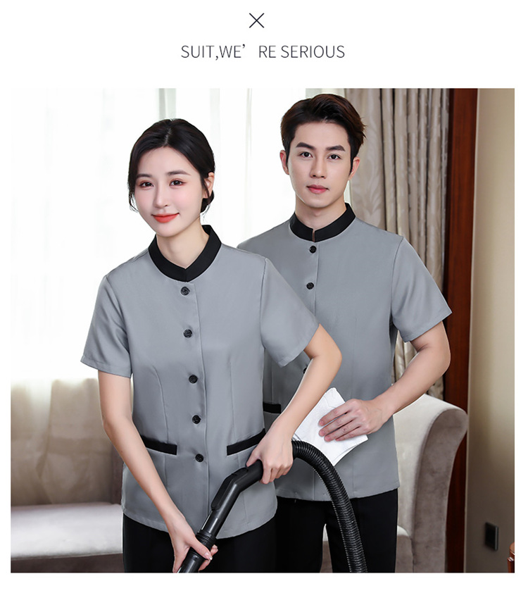 Zhibao cleaning work clothes short-sleeved top H14-030-032