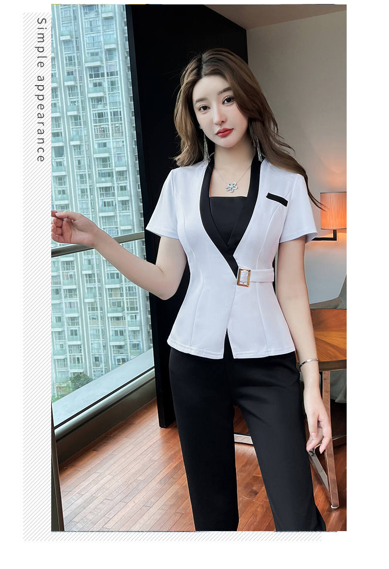 Business elegant slim short-sleeved professional suit skirt for women G25-2688