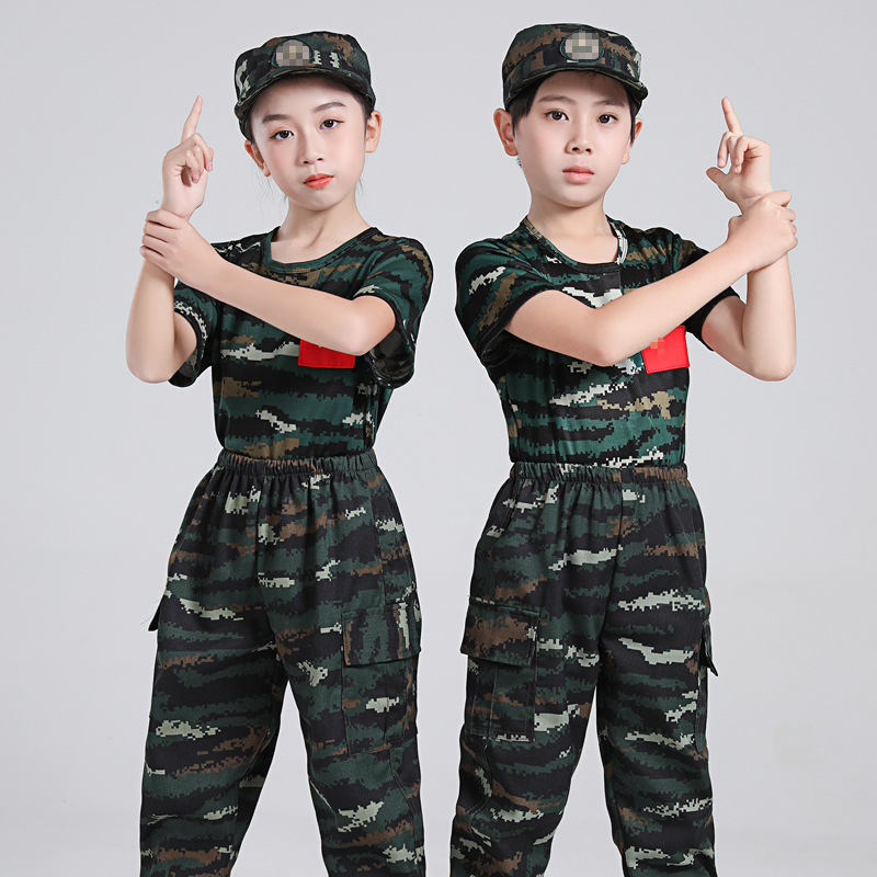 Children camouflage uniforms for primary and secondary school students summer camp military training uniforms B09-JT-56