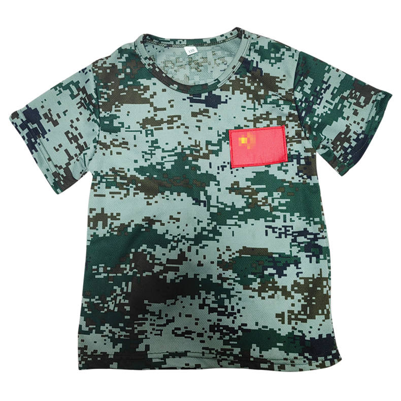 Student military training summer camp parent-child activities performance competition quick-drying round neck camouflage T-shirt B09-07