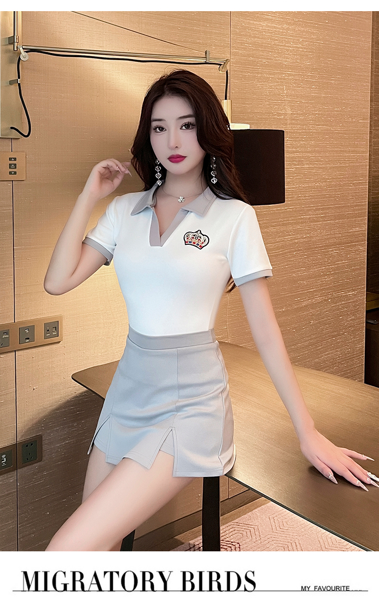 Foot bath technician beauty shop cute short skirt technician uniform suit V02-1349