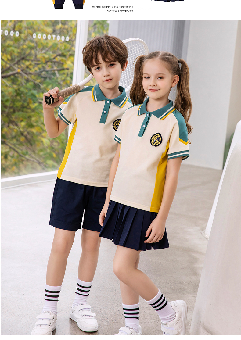 British style elementary school student college sports school uniform short-sleeved suit 215-853