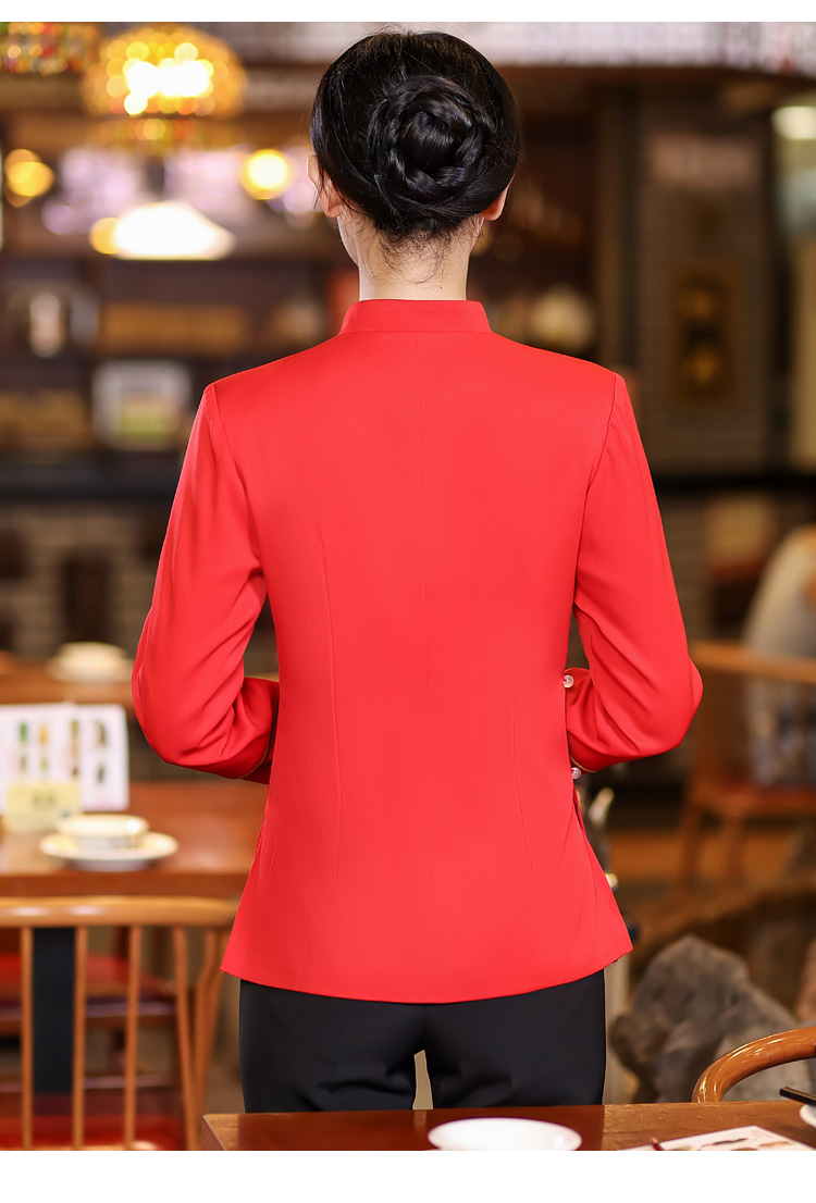 New Chinese style simple long-sleeved waiter female work clothes HD3-21-C038 female