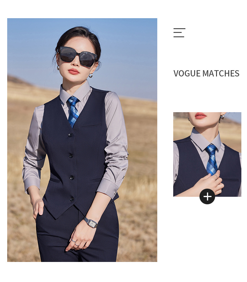 400g color-spun four-way stretch slim suit vest 129-6388 women vest