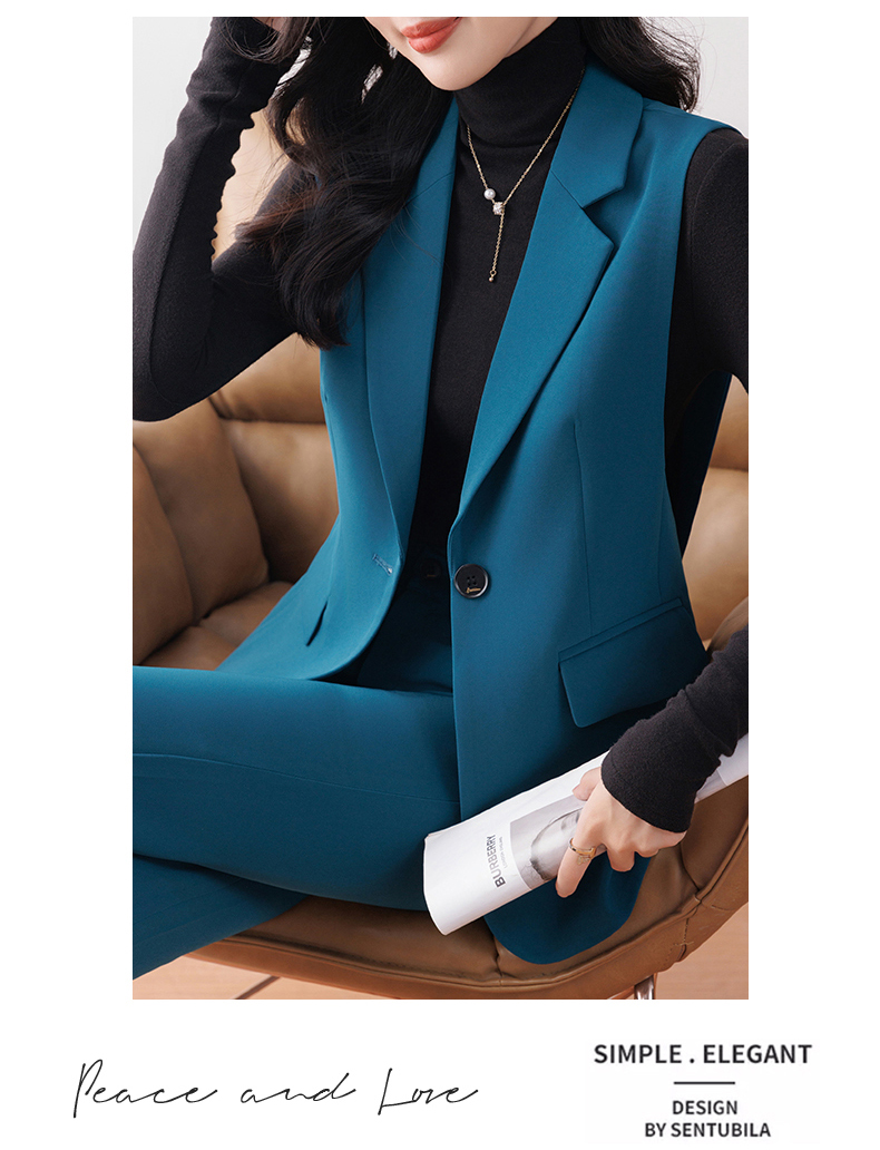 Business ladies professional collar suit vest 83-23662