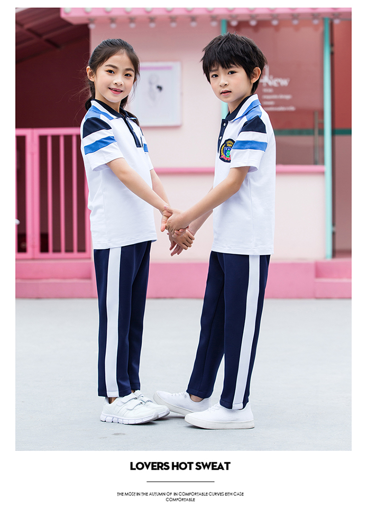 Cotton covered silk summer sports style short-sleeved school uniform top KA-316-222 top (without badge)