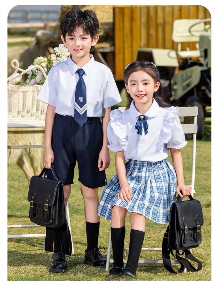 Skin-friendly, breathable and comfortable college style school uniform suit 894-6403-1-2