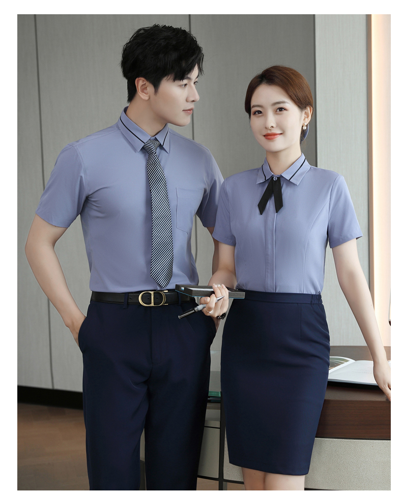 Temperament slim professional short-sleeved shirt for men and women DL1-911-0107 short-sleeved shirt for men and women