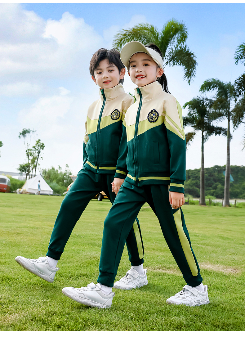 Campus style new primary and secondary school students kindergarten uniform sports three-piece suit 215-9137 (with label)