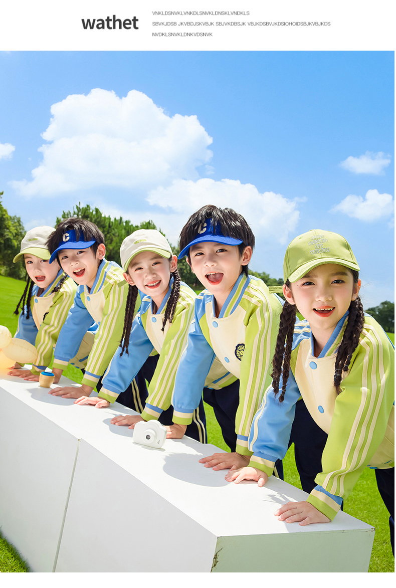 Children sports long-sleeved school uniform spring and autumn two-piece suit 215-9178