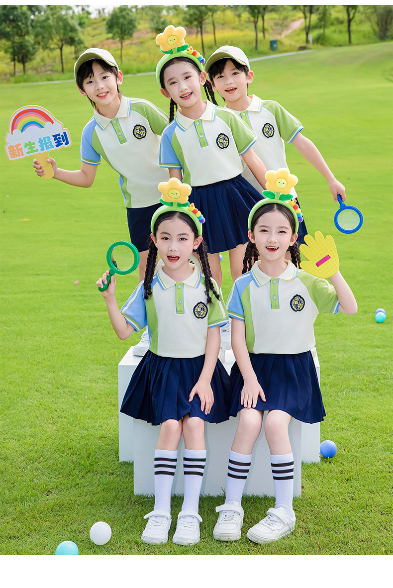 Children sports long-sleeved school uniform spring and autumn two-piece suit 215-9203