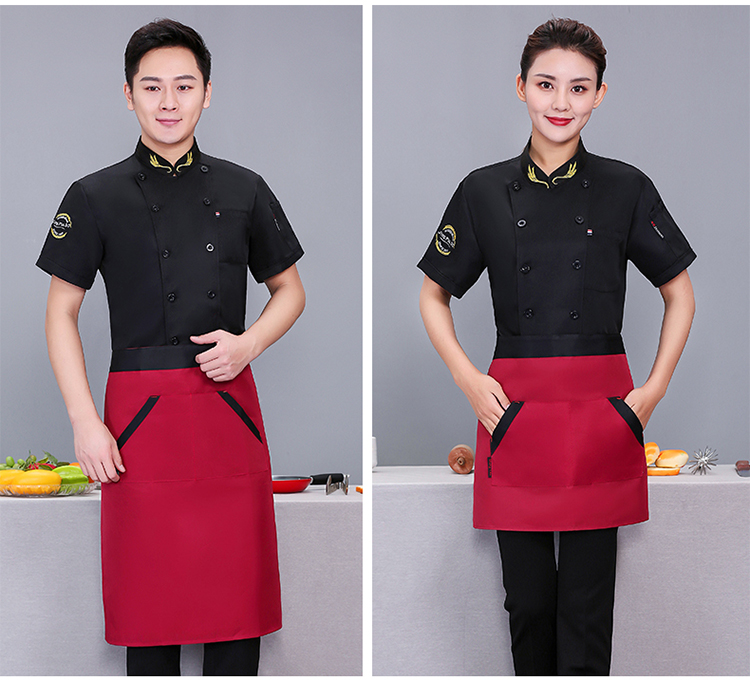 Roumeini wheat ear chef uniform short-sleeved top N01-20D129-20D132