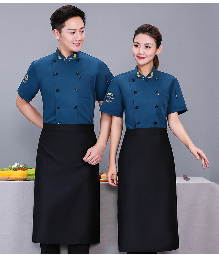 Roumeini wheat ear chef uniform short-sleeved top N01-20D129-20D132