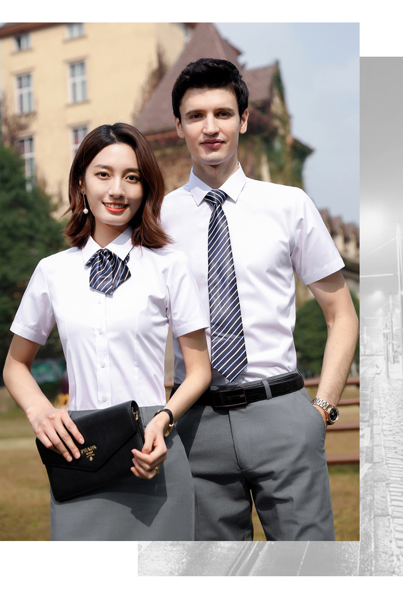 Plain cotton short-sleeved shirt couple style 81-A91 short-sleeved shirt