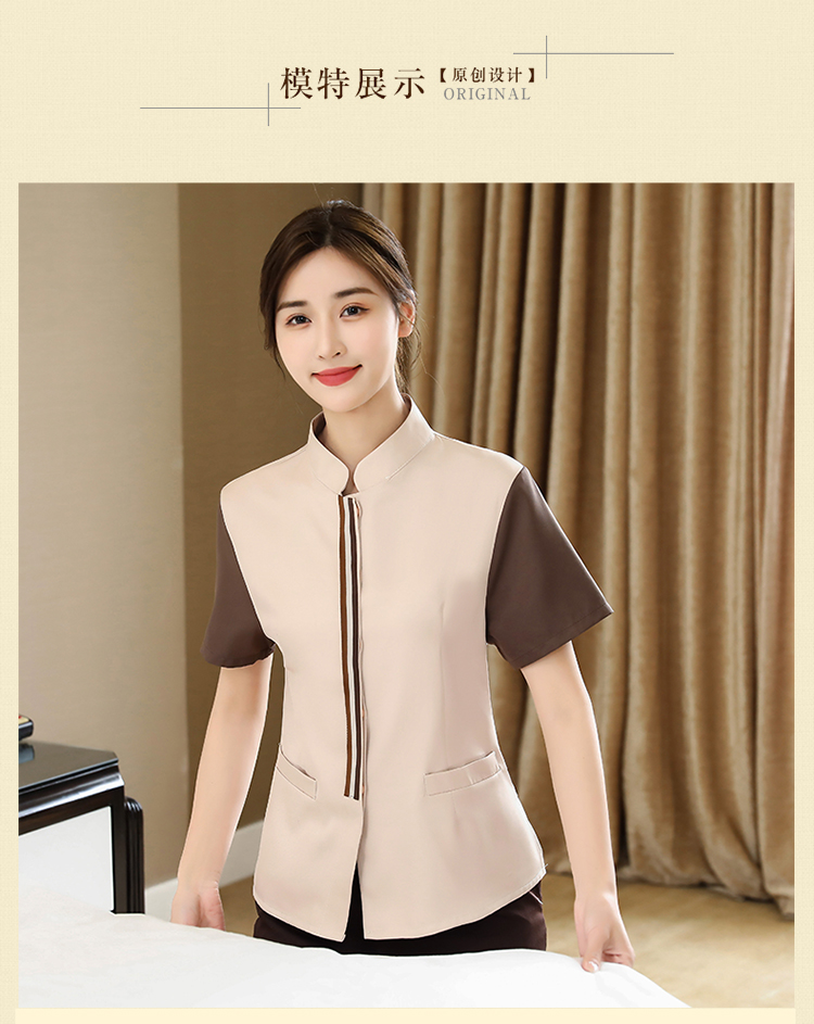 Three-color ribbon cleaner short-sleeved top H14-L004 female