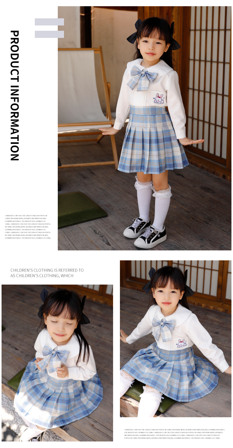 Japanese JK uniform children school uniform short skirt female model 150-M030 (including bow tie)