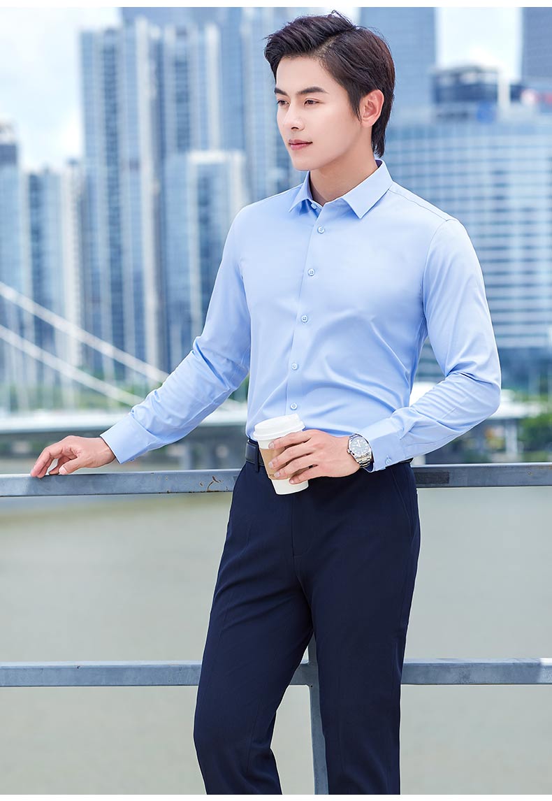 Business casual small square collar non-iron long-sleeved shirt men DY9-866 long-sleeved shirt men