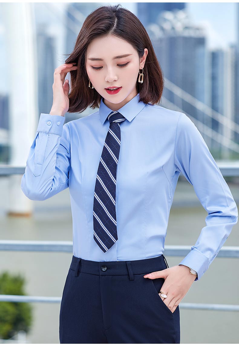 Business casual small square collar non-iron long-sleeved shirt for women DY9-866 long-sleeved shirt for women