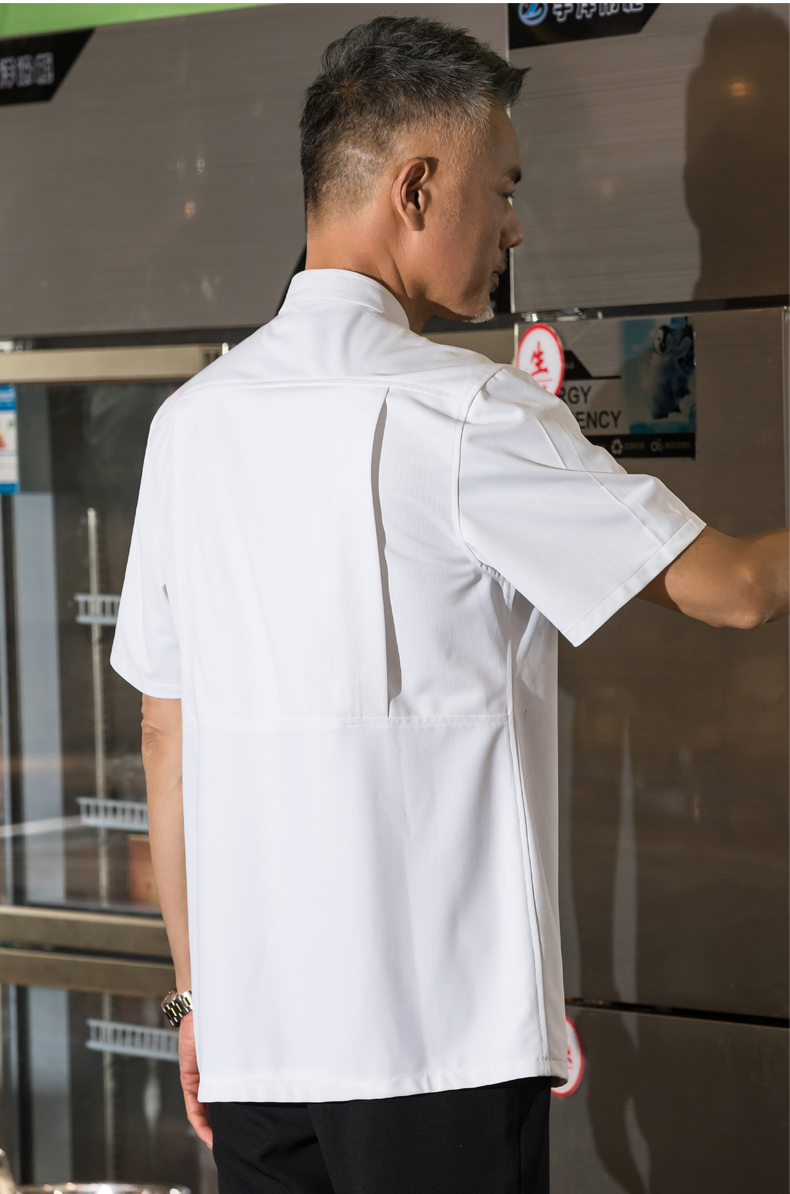 Medical fabric concealed placket short-sleeved hotel chef uniform top H01-21008