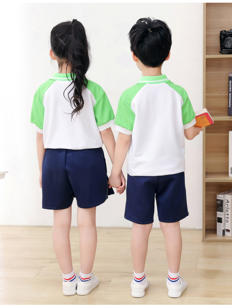 Summer kindergarten uniforms British style children graduation uniforms short-sleeved suits two-piece suits H23-1606 (including badges)