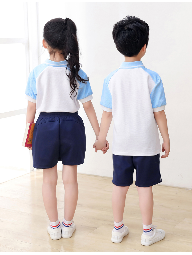 Summer kindergarten uniforms British style children graduation uniforms short-sleeved suits two-piece suits H23-1606 (including badges)