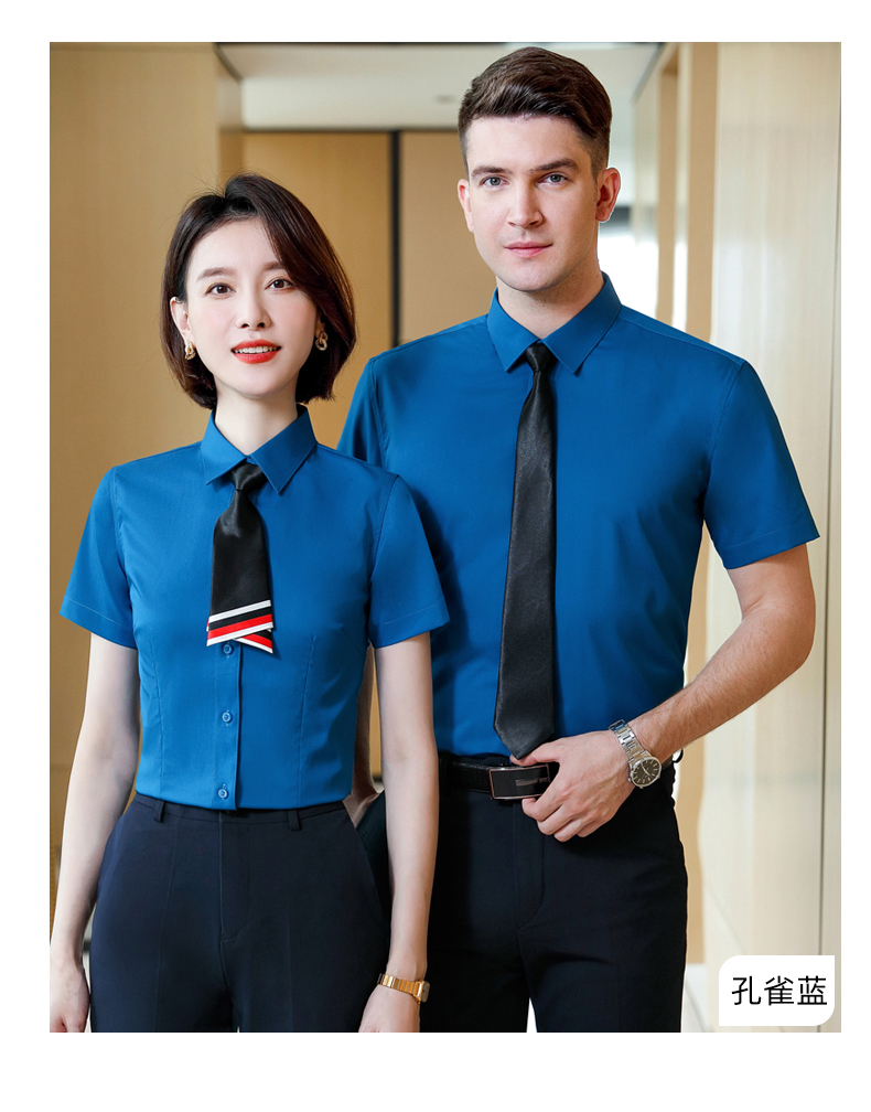 Business slim plain bamboo fiber women short-sleeved shirt DZ1-8702 short-sleeved shirt women