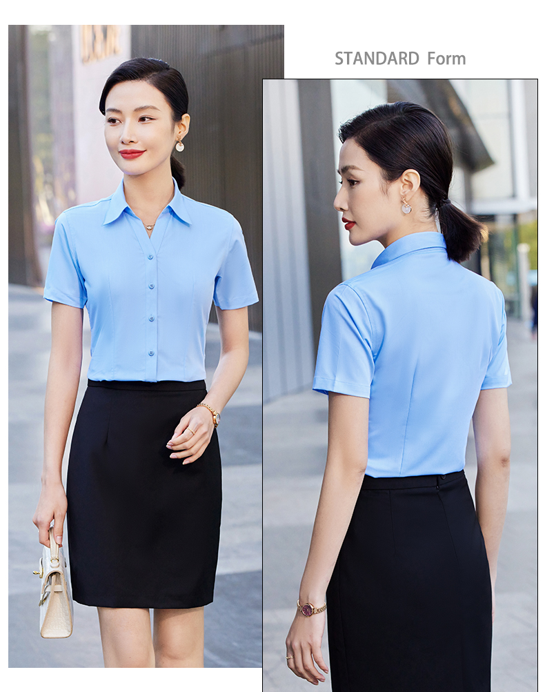 Fashionable and charming workplace short-sleeved shirt for women DQ1-V1110 for women