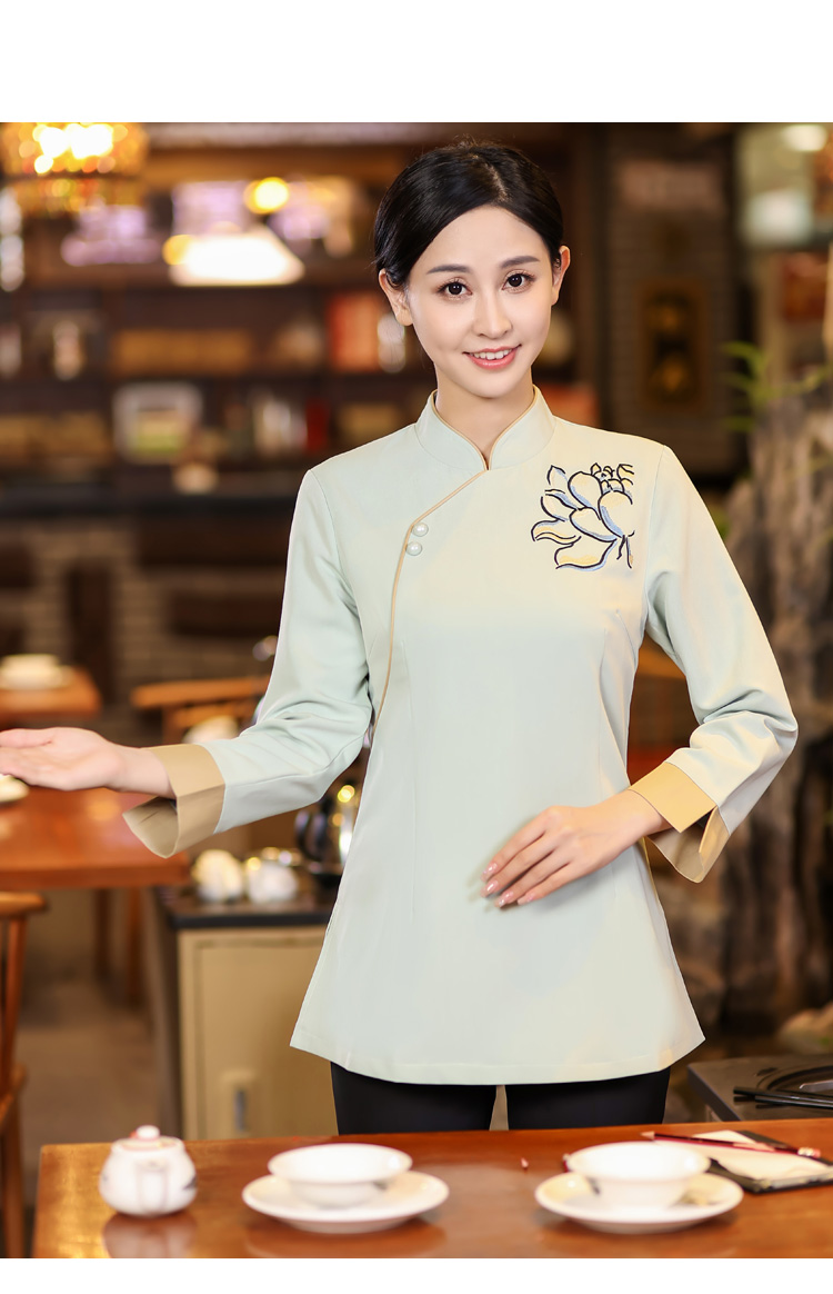 National beauty long-sleeved chef uniform top female HD3-21-C040 female