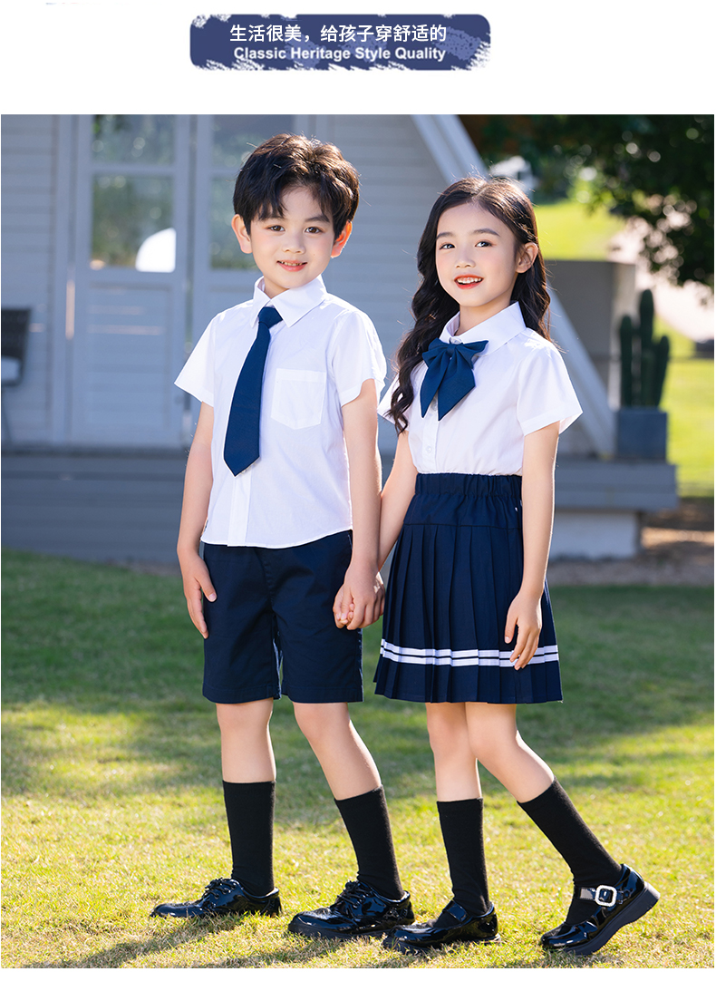 British style campus primary school student uniform summer casual shorts D11-2219