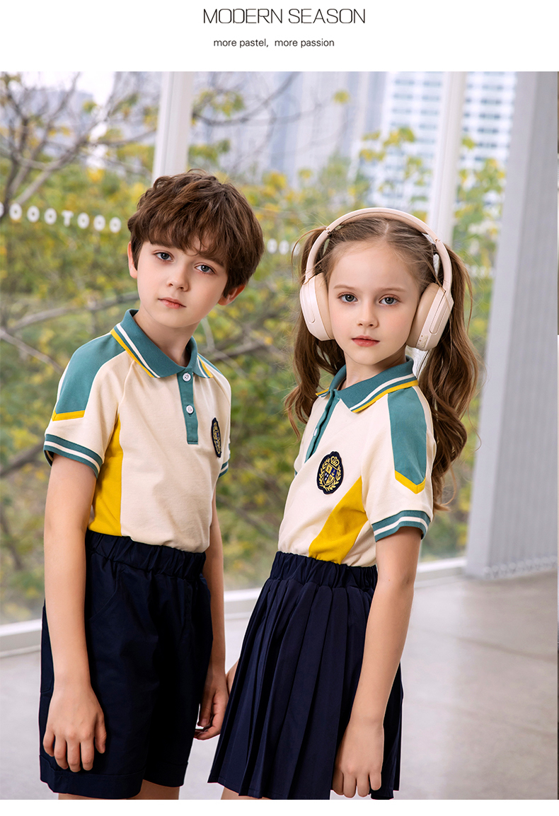 British style elementary school student college sports school uniform short-sleeved suit 215-853