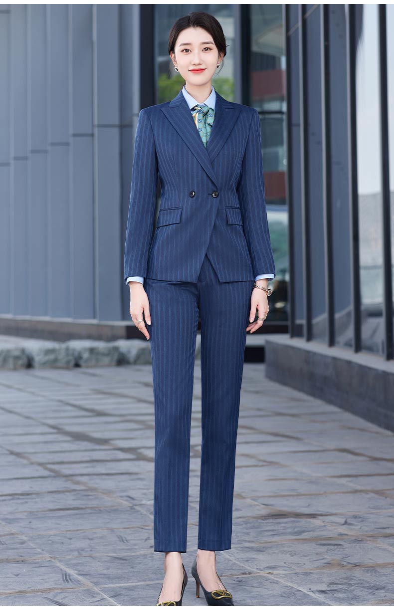 Business blue striped suit jacket for men and women DY9-3688 suit jacket