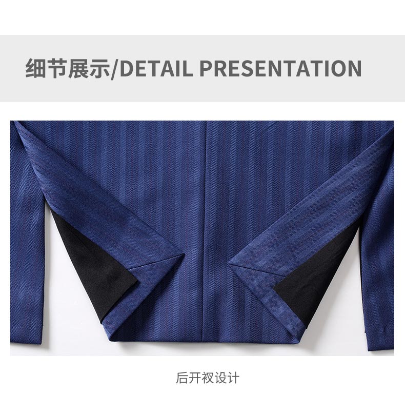 Business blue striped suit jacket for men and women DY9-3688 suit jacket