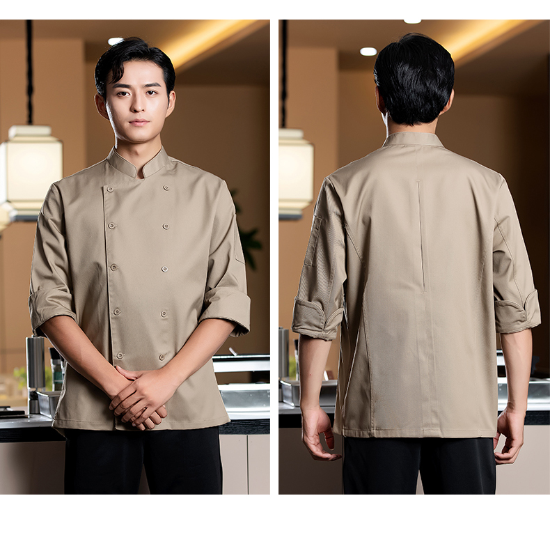 New White Deer 3/4 Sleeve Chef Uniform Top H02-22608