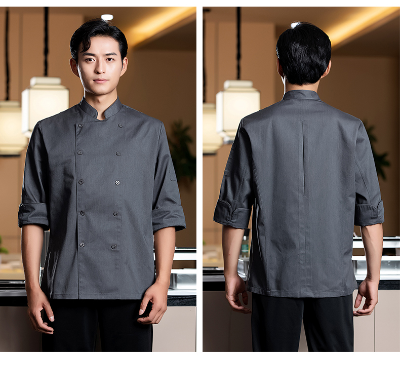 New White Deer 3/4 Sleeve Chef Uniform Top H02-22608