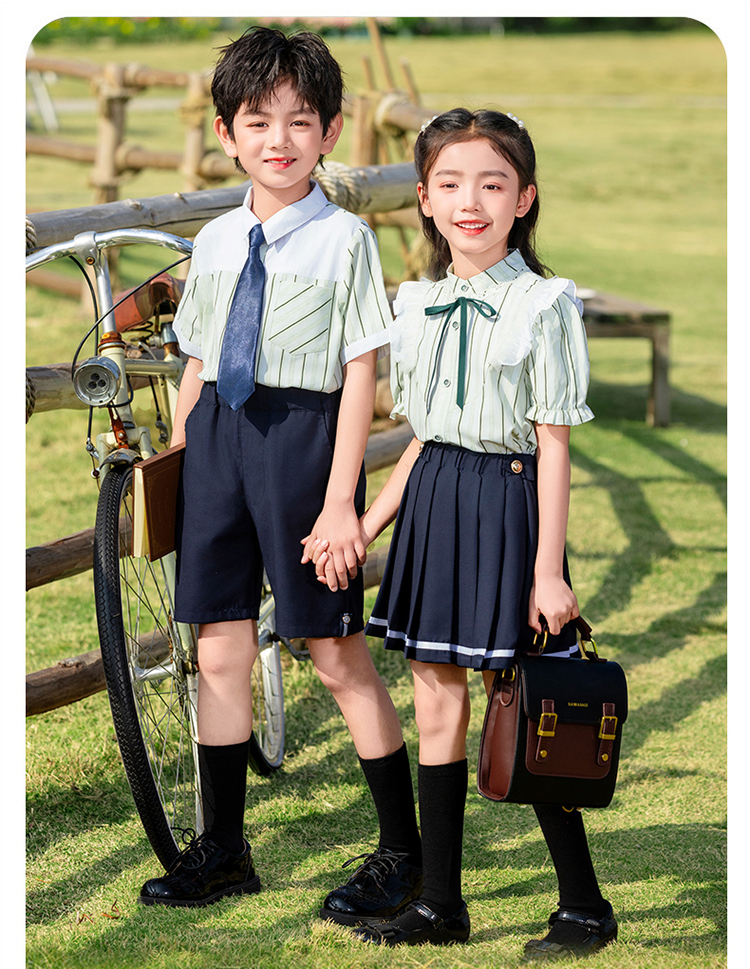 Skin-friendly breathable striped British style school uniform suit 894-2418