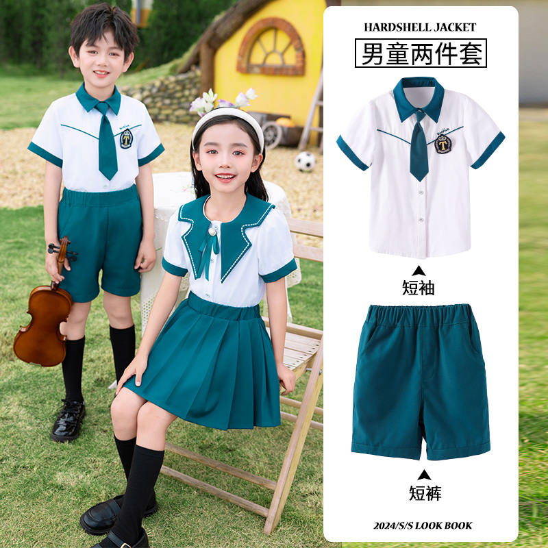 Skin-friendly and breathable siro spinning campus contrast color design school uniform suit 894-2433