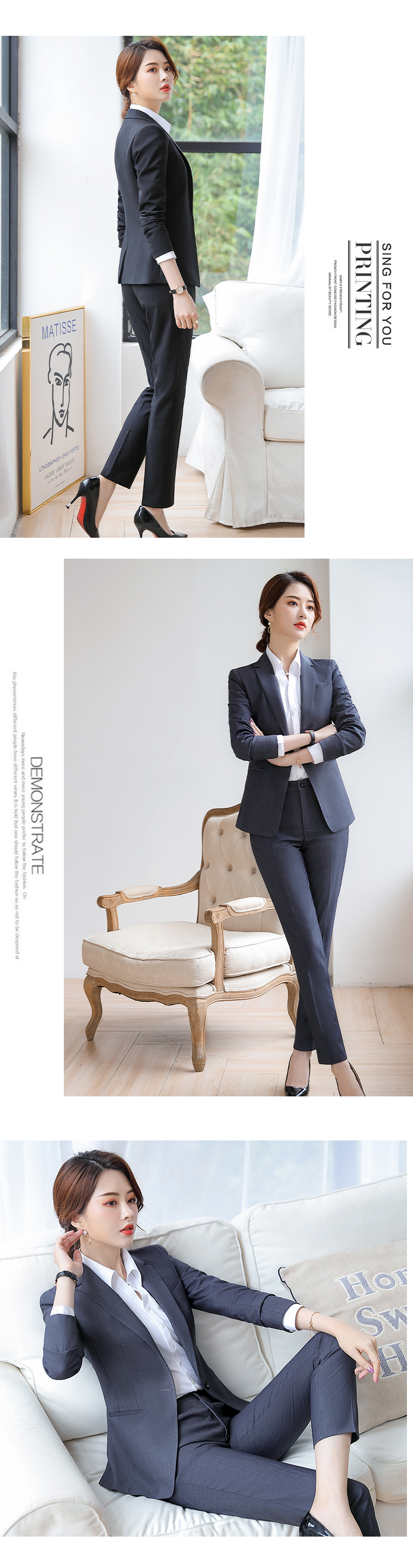 Business slim fit professional suit women DY9-181 trousers