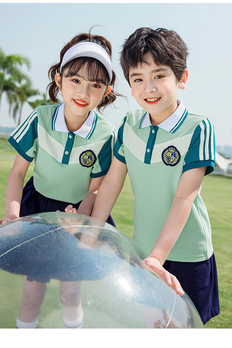 Children sports long-sleeved school uniform spring and autumn two-piece suit 215-9201