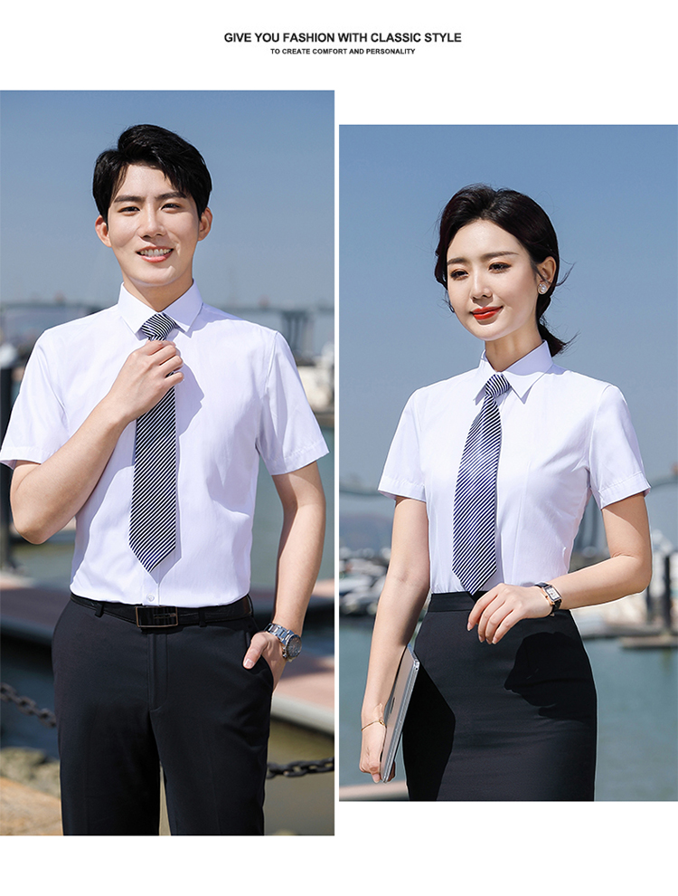 Slim temperament professional short-sleeved shirt for men and women DJ1-801 short-sleeved shirt