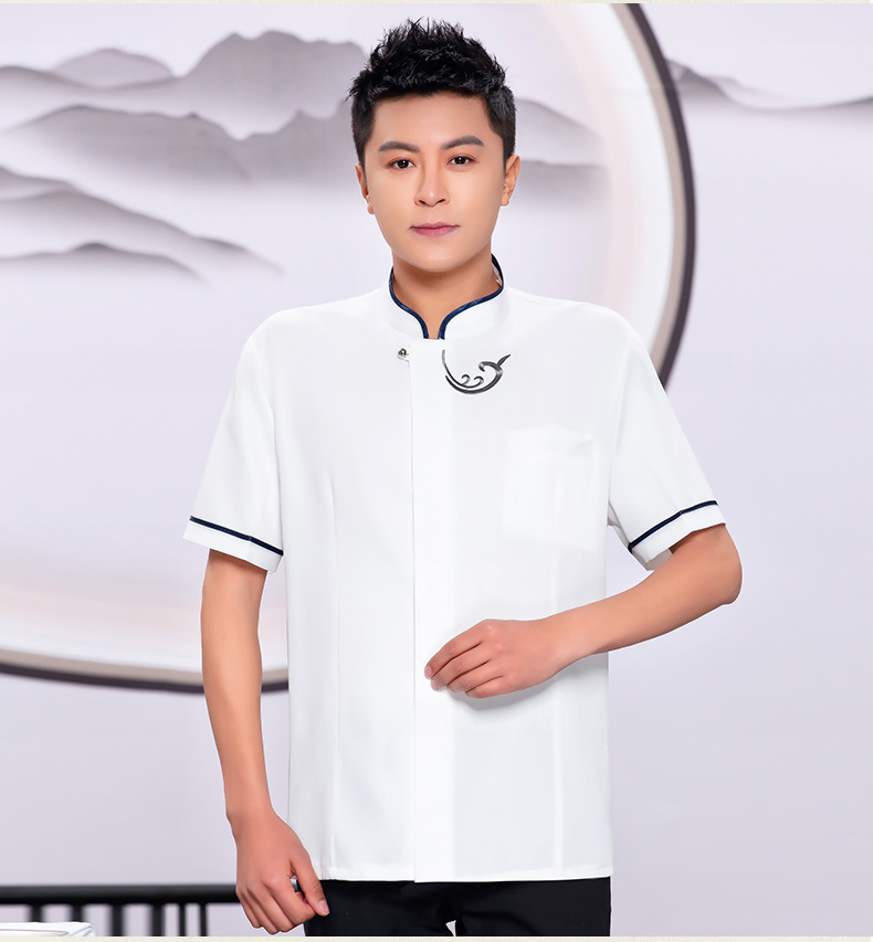 Embroidered Xiangyun Hotel Waiter Work Shirt + Apron H19-L019