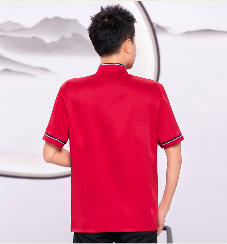 Embroidered Xiangyun Hotel Waiter Work Shirt + Apron H19-L019