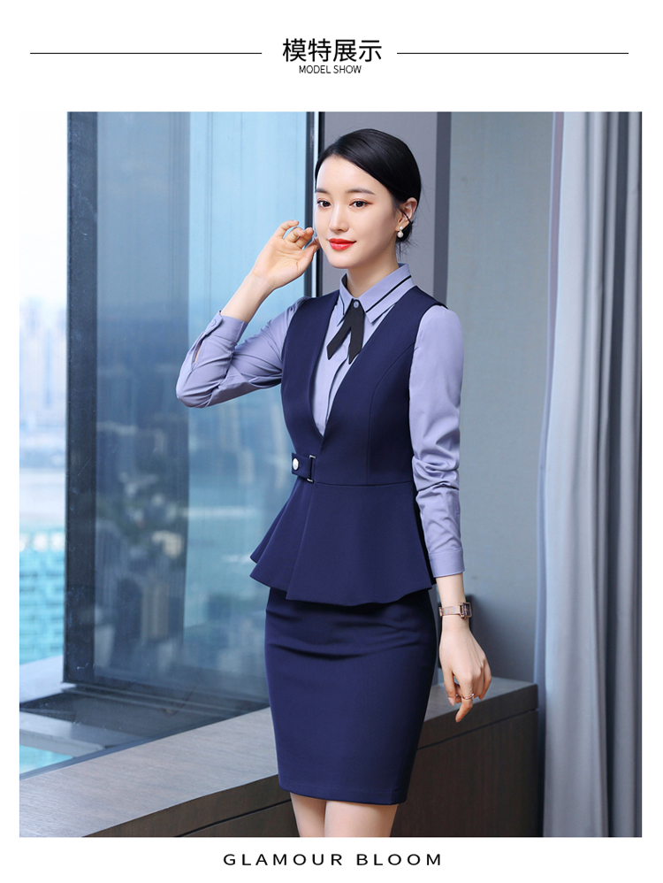 Temperament workplace ruffle hem professional wear female vest DL1-A80 vest female