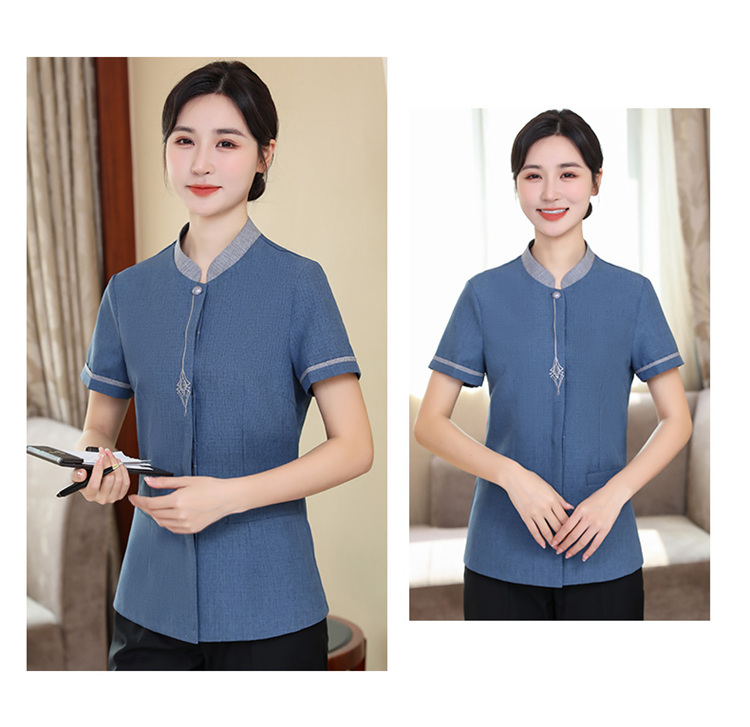 Good luck from heaven half-sleeved cleaning work clothes short-sleeved top H14-055-058