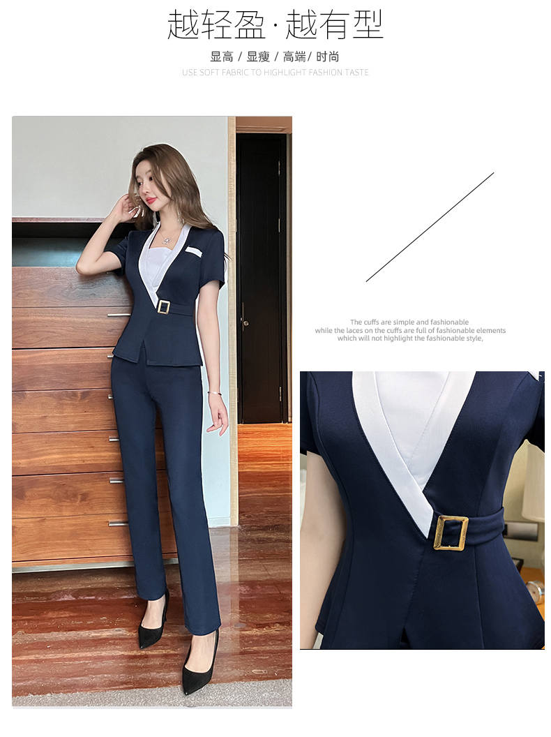 Business elegant slim short-sleeved professional suit skirt for women G25-2688