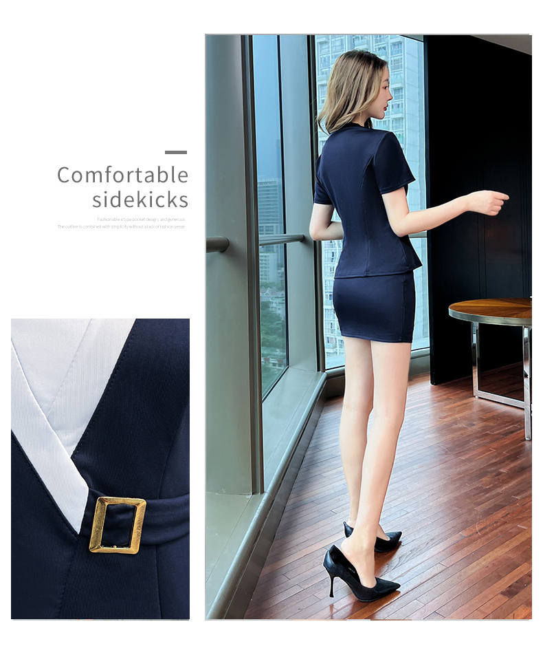 Business elegant slim short-sleeved professional suit skirt for women G25-2688