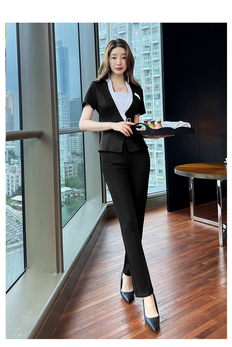 Business elegant slim short-sleeved professional suit skirt for women G25-2688