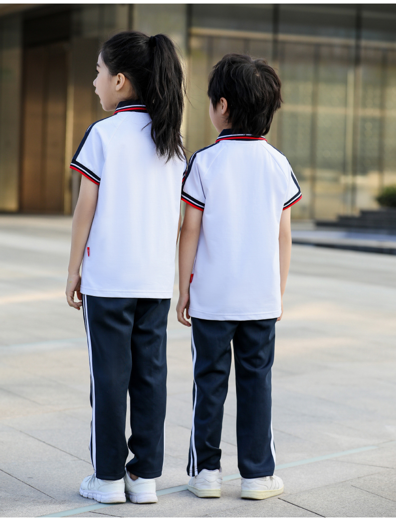 Summer elementary and middle school students junior high school students sports meeting short-sleeved school uniform set KA-870-9801 (without badge)