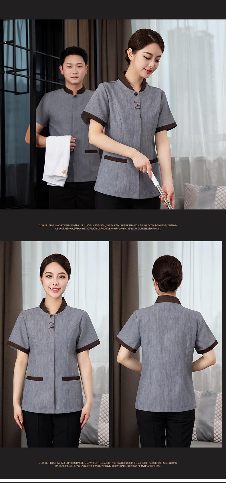 Excellent restaurant hotel cleaning clothes short-sleeved top H27-Excellent Women